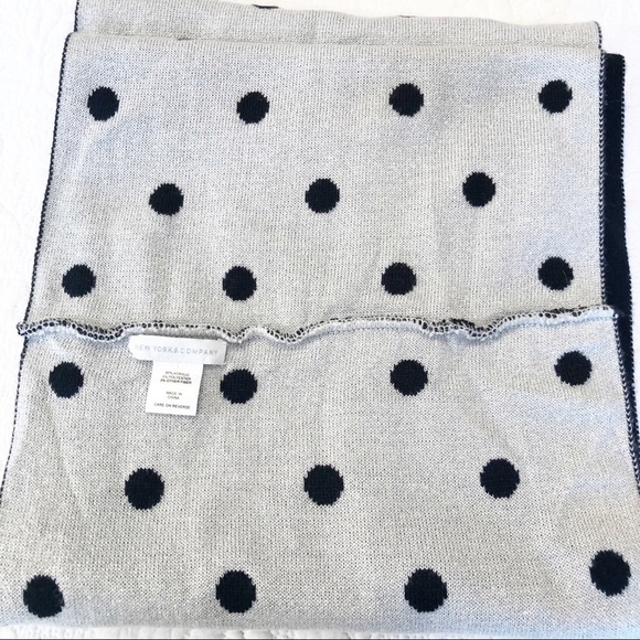 NY & Co. Black/Silver Polka Dot Infinity Scarf - Picture 9 of 10